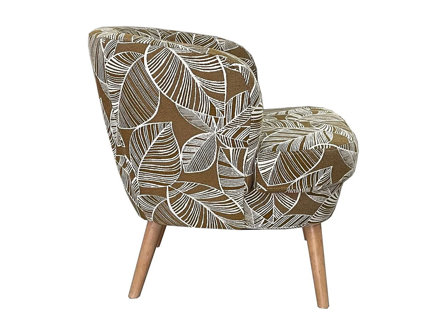 Fauteuil rétro en tissu jacquard motifs floraux - DAGOBERT
