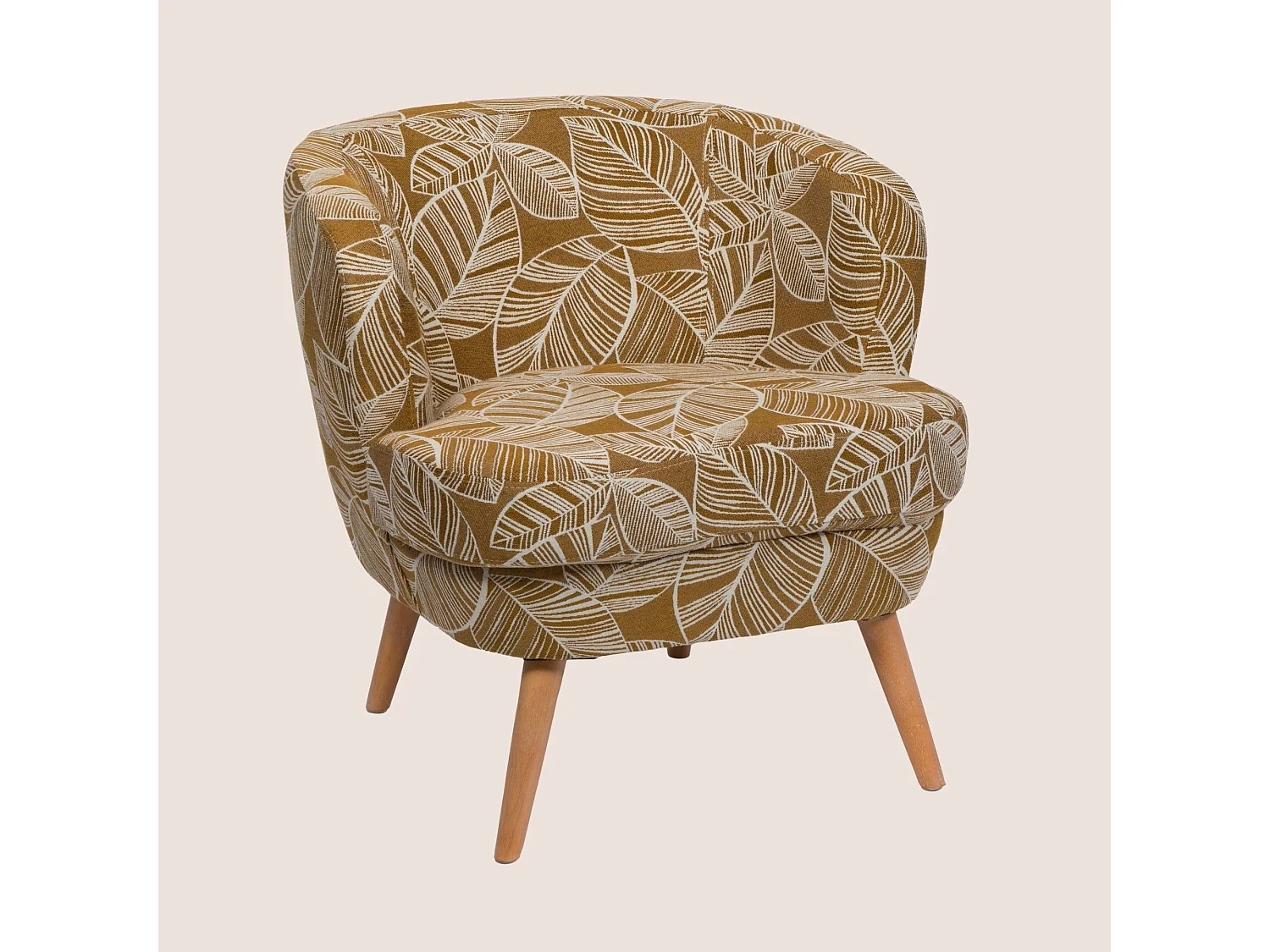 Fauteuil rétro en tissu jacquard motifs floraux - DAGOBERT