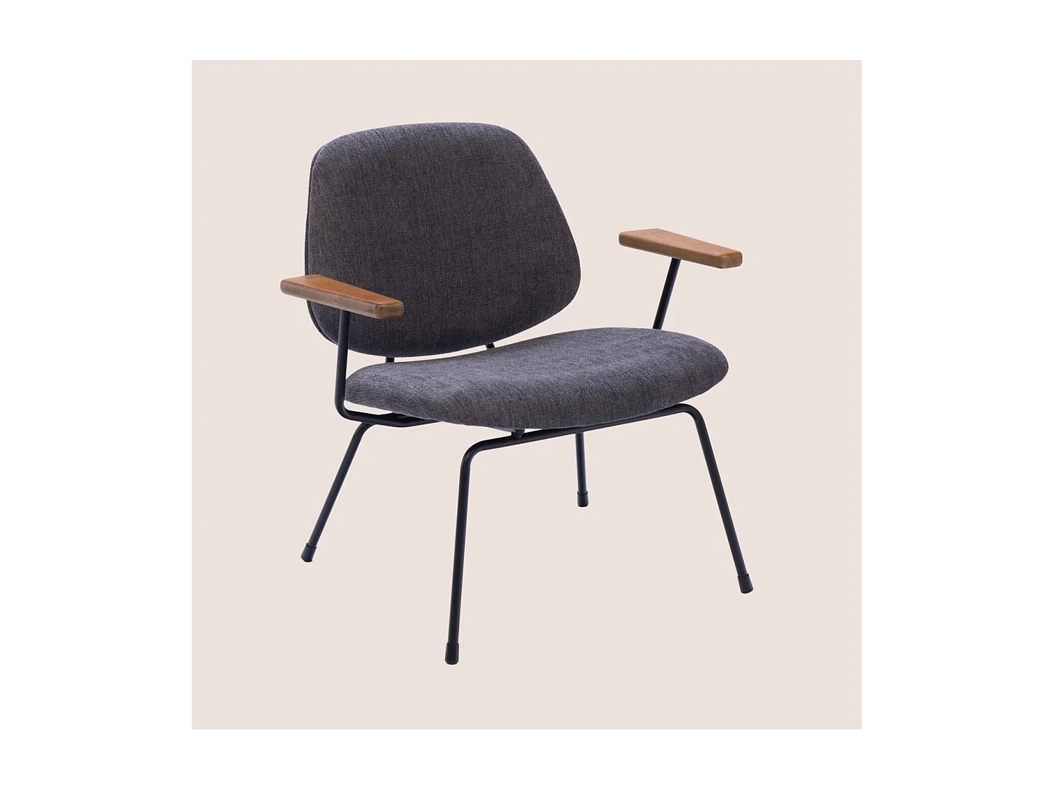 Fauteuil rétro en métal et tissu - CASCAIS