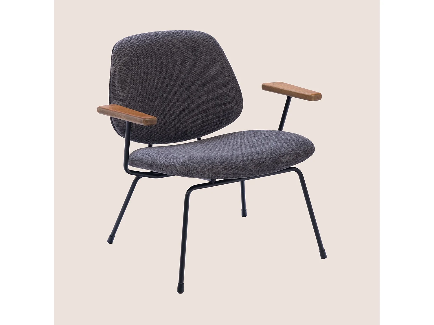 Fauteuil rétro en métal et tissu - CASCAIS