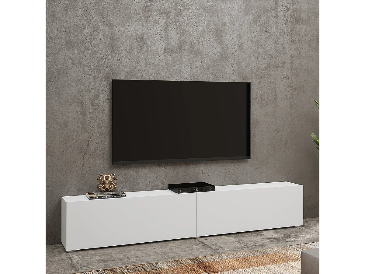 TV-Möbel mit 2 Türen 180 cm Glora Weiß