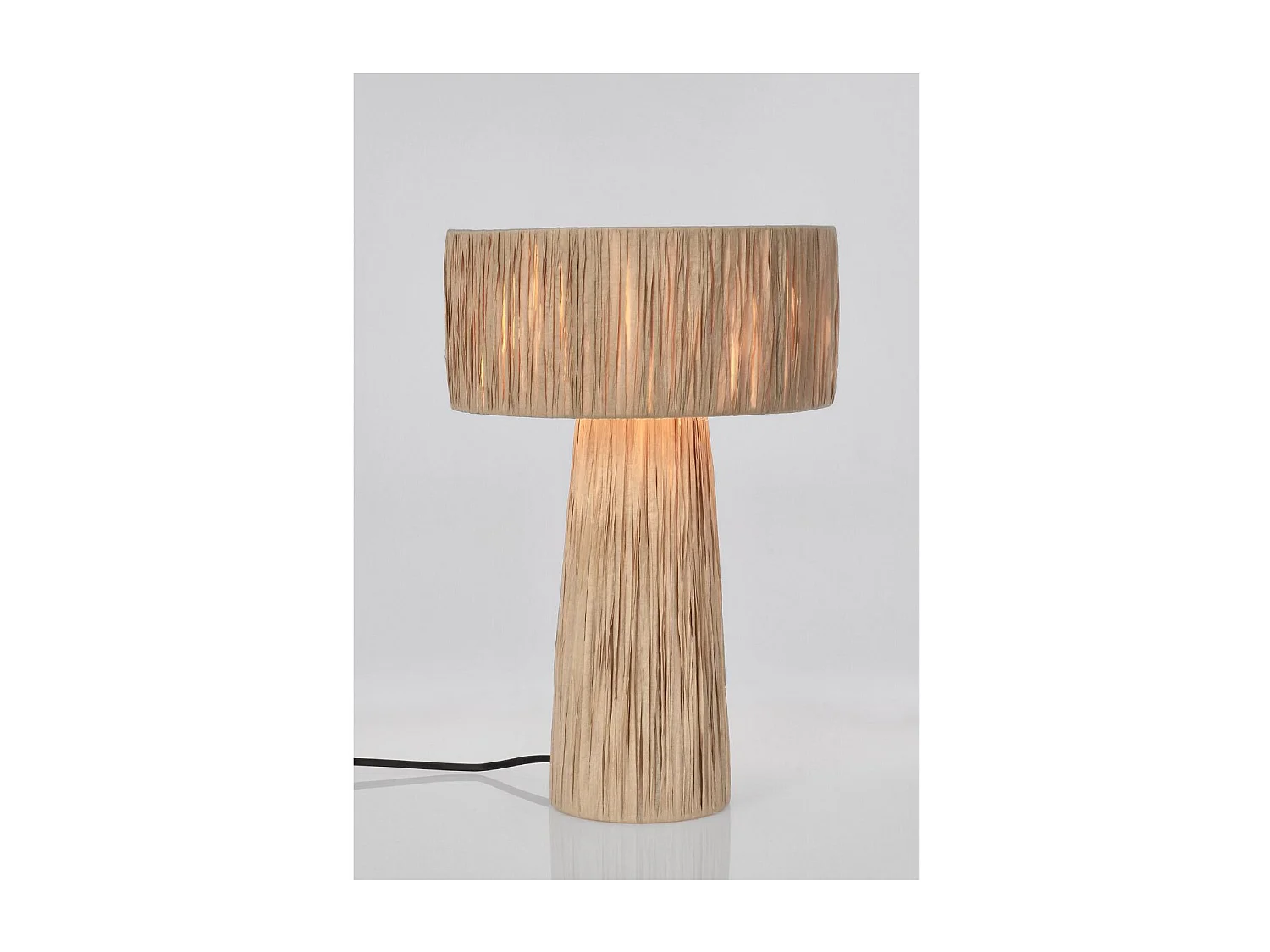 Lampe à poser en raphia et métal H38 - METIS