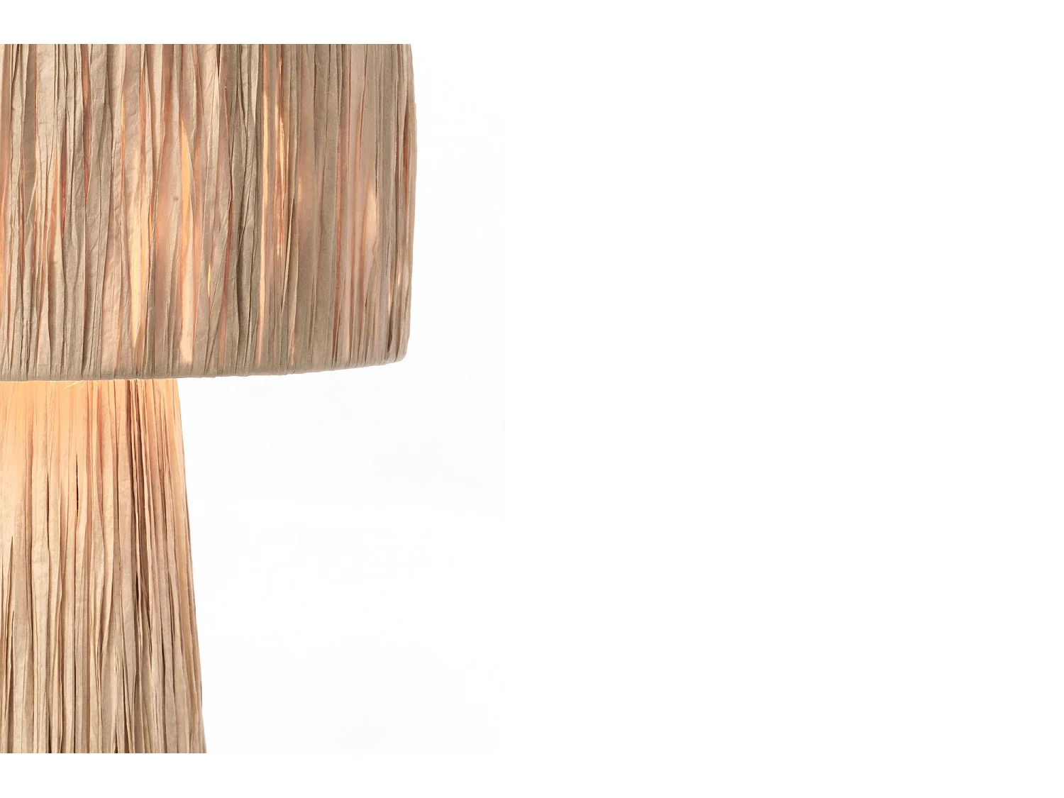 Lampe à poser en raphia et métal H38 - METIS