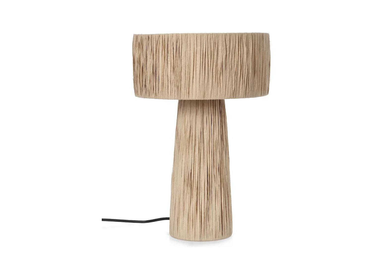 Lampe à poser en raphia et métal H38 - METIS