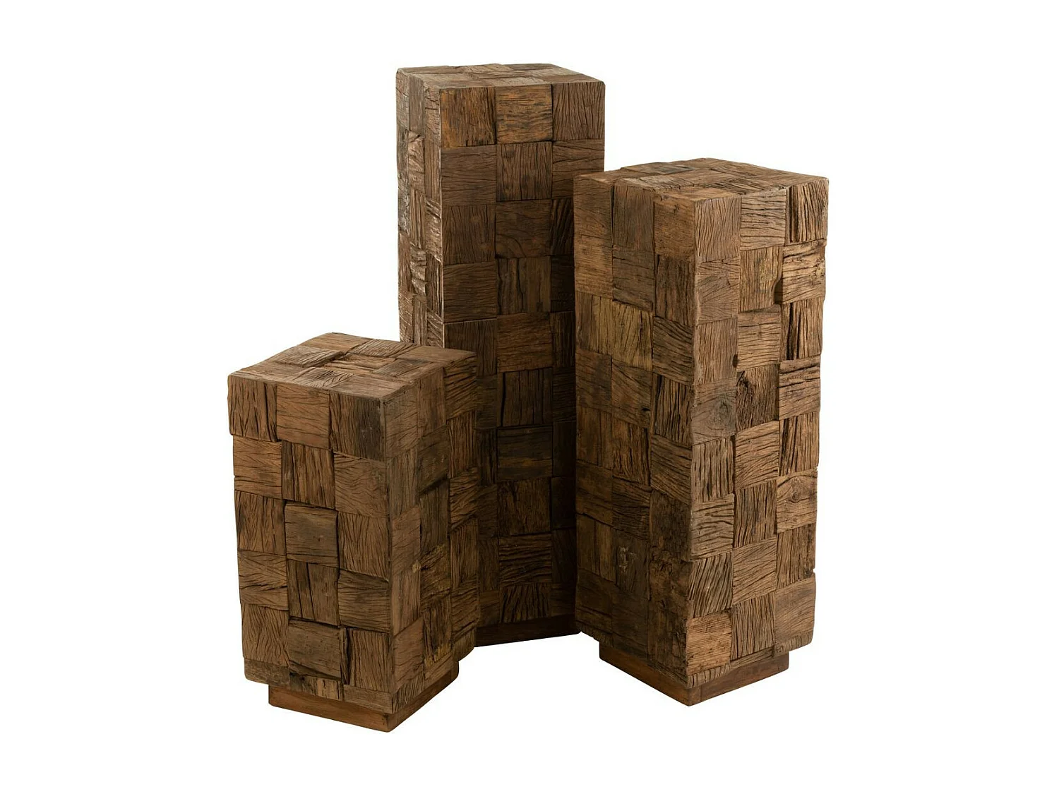 Sellette en bois foncé recyclé H105 - ICA