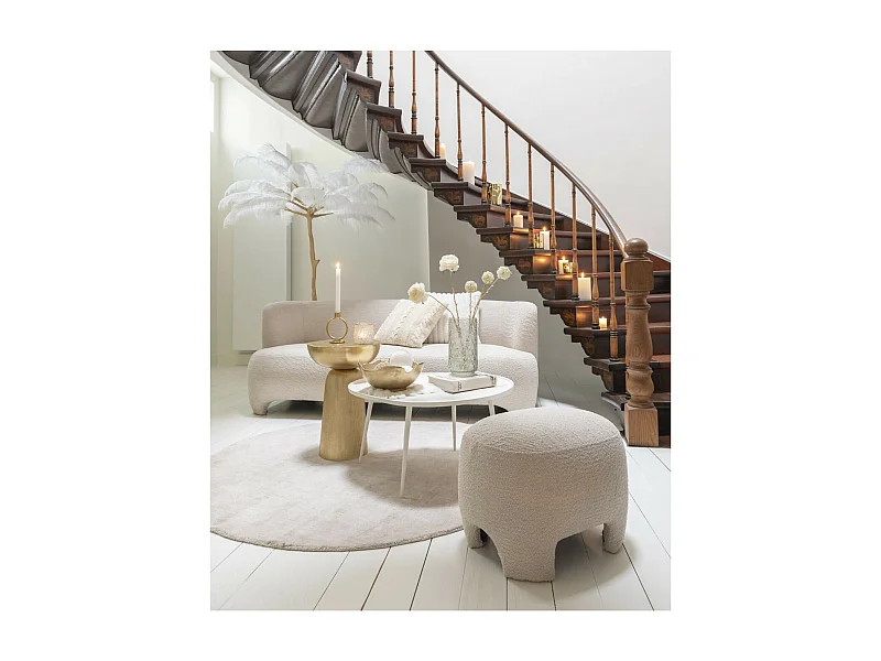 Bout de canapé rond en aluminium doré - ROSSI