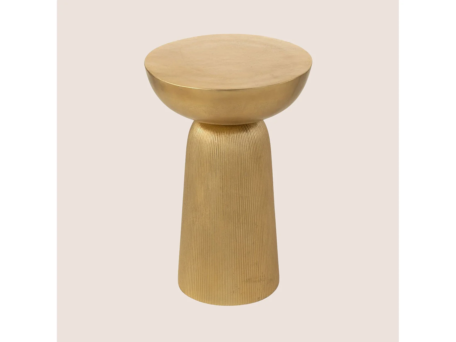 Bout de canapé rond en aluminium doré - ROSSI