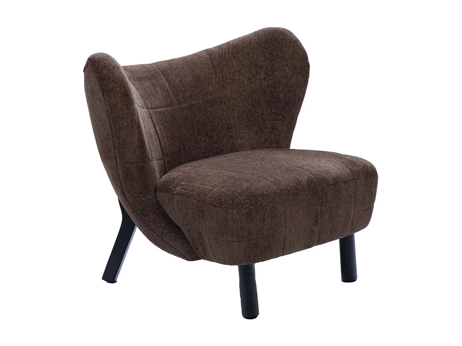 Fauteuil crapaud pieds métal et velours - GASPARD