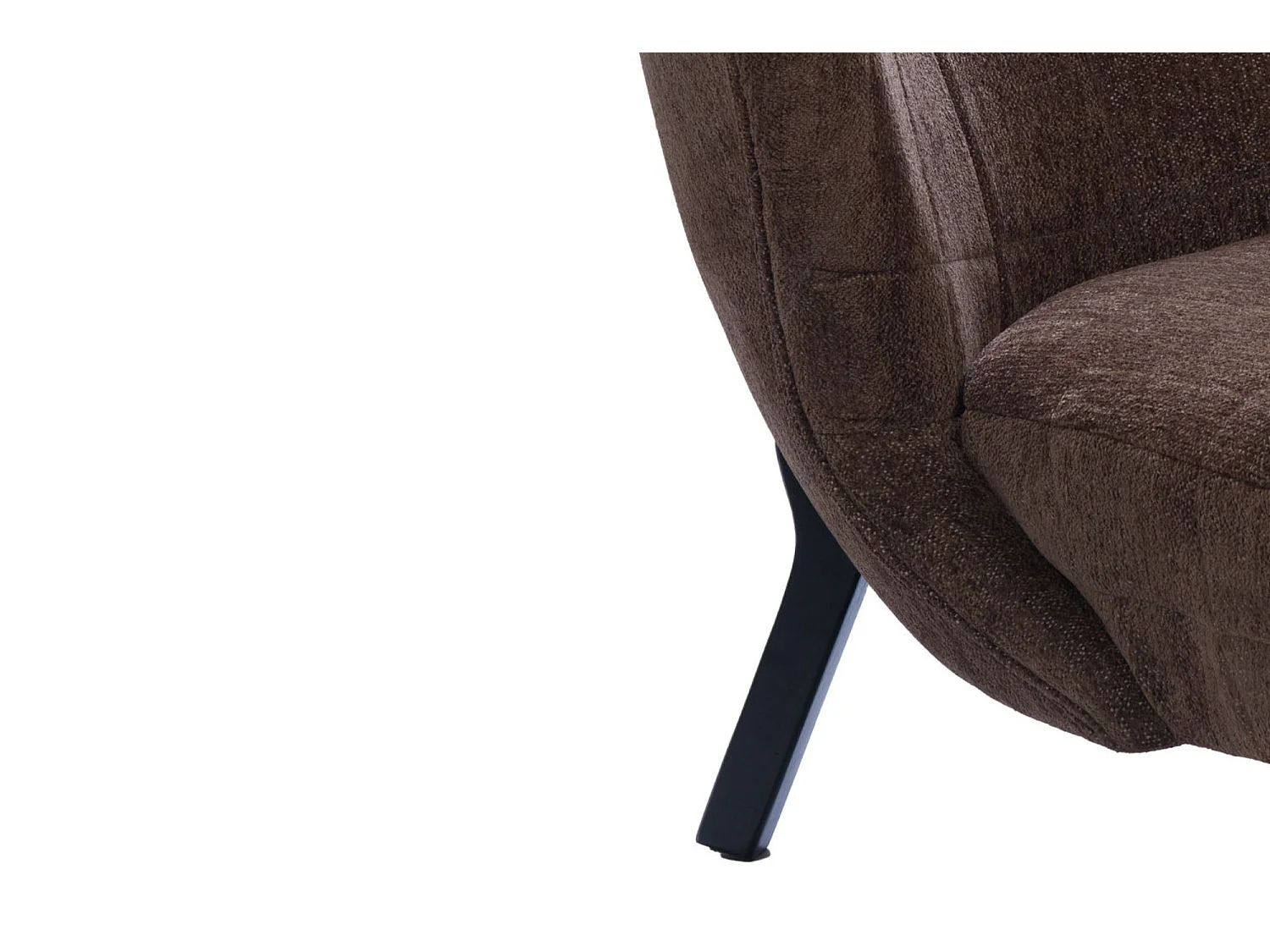 Fauteuil crapaud pieds métal et velours - GASPARD