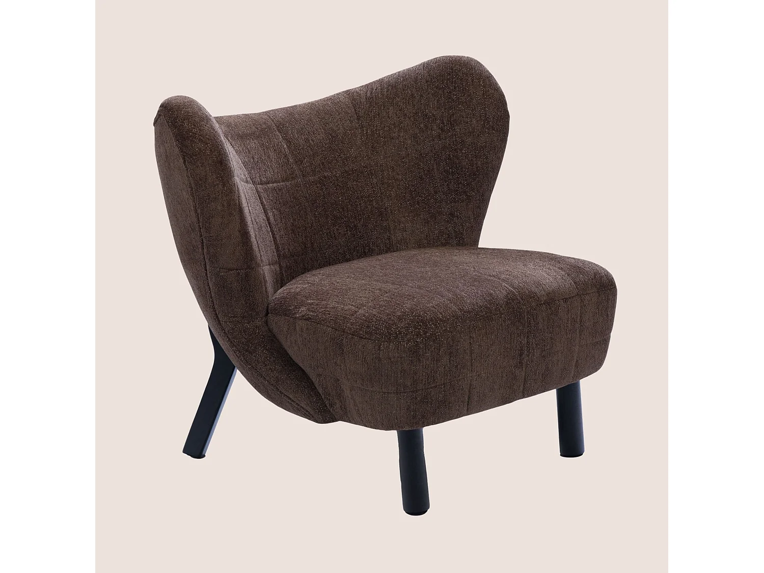 Fauteuil crapaud pieds métal et velours - GASPARD