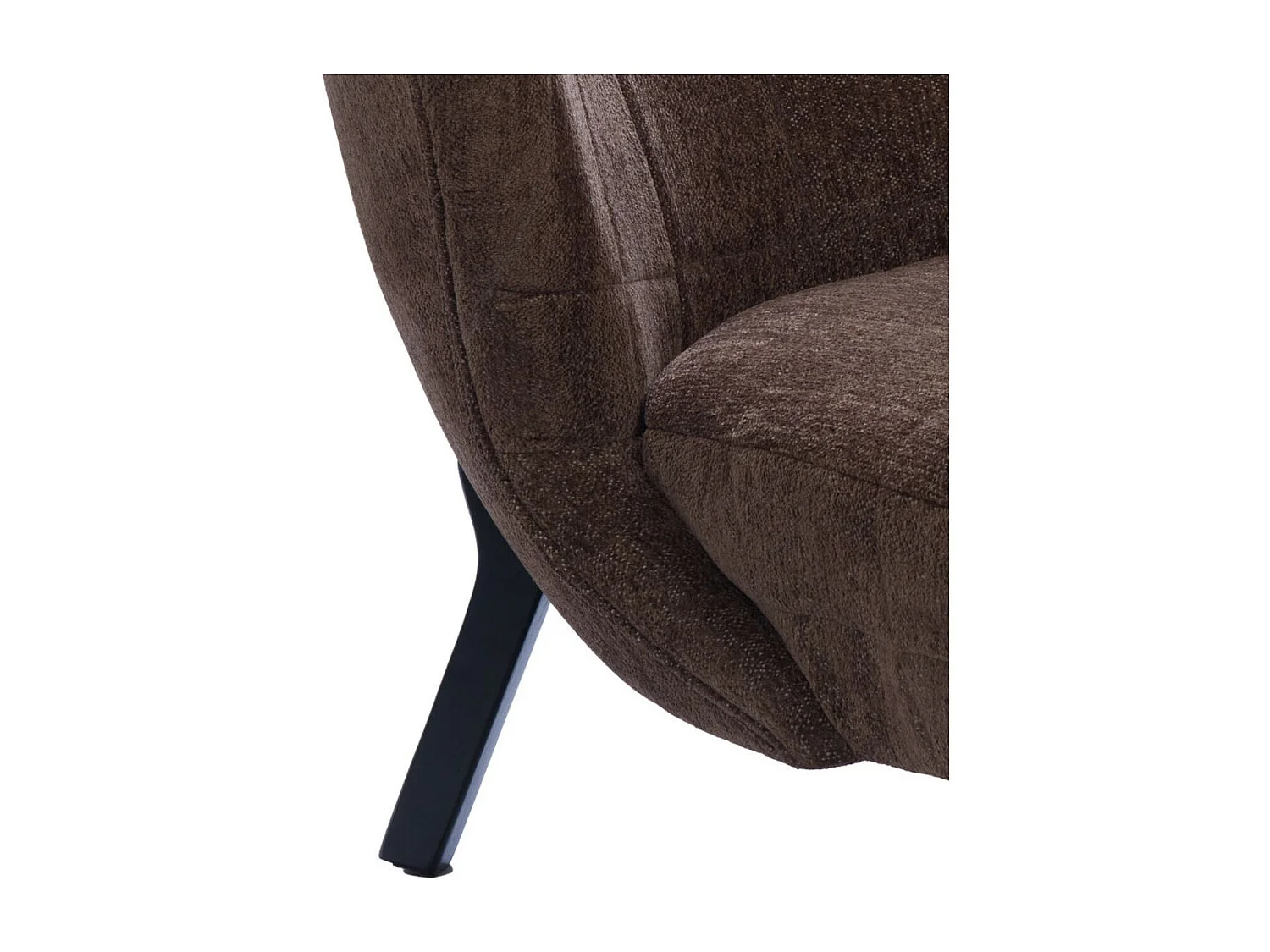 Fauteuil crapaud pieds métal et velours - GASPARD