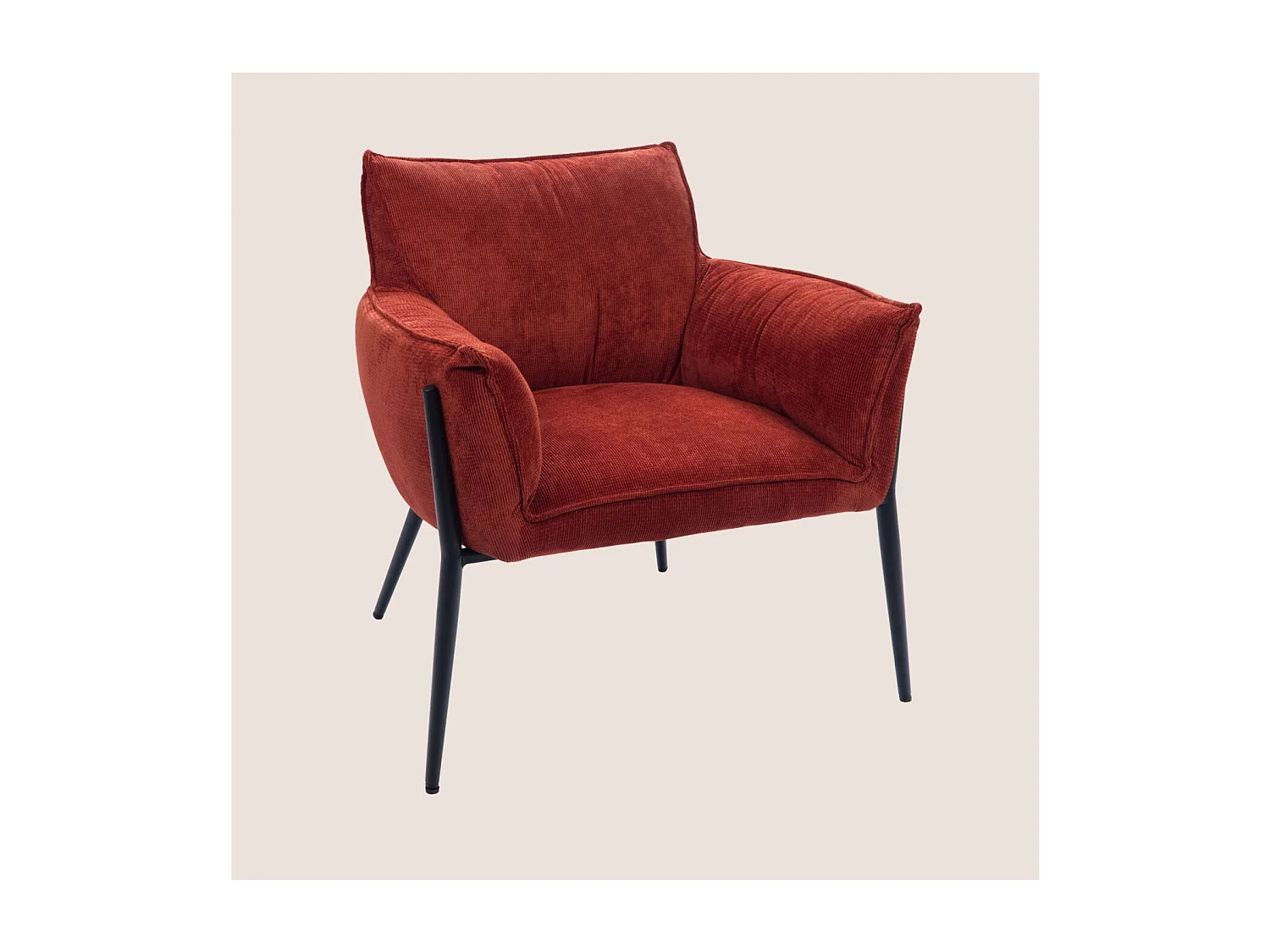 Fauteuil de salon en velours chenille - BRIT