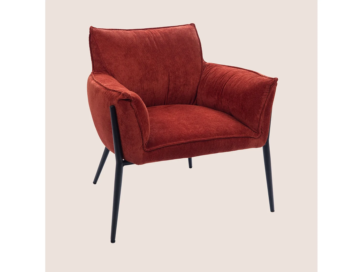 Fauteuil de salon en velours chenille - BRIT
