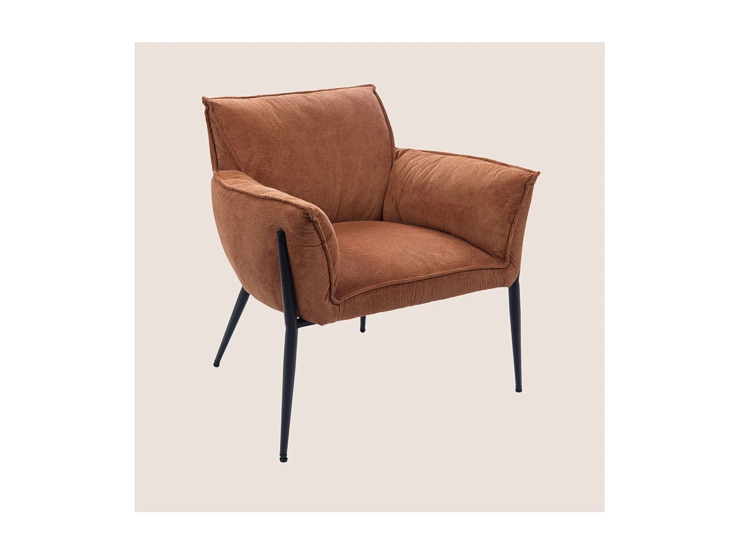 Fauteuil de salon en velours chenille - BRIT