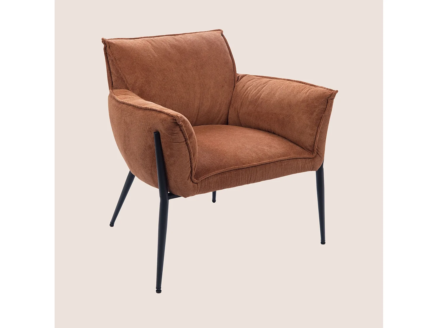 Fauteuil de salon en velours chenille - BRIT