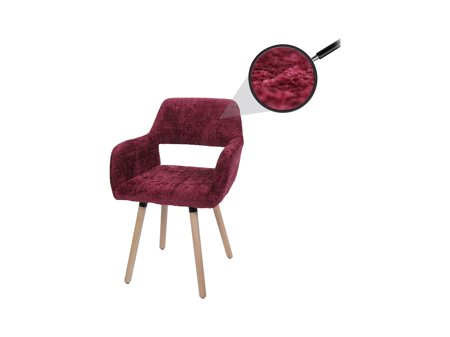 Chaise de salle à manger MCW-A50 II,  bordeaux