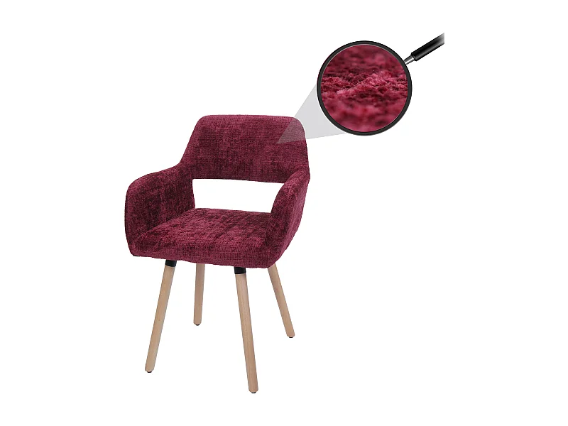 Chaise de salle à manger MCW-A50 II,  bordeaux