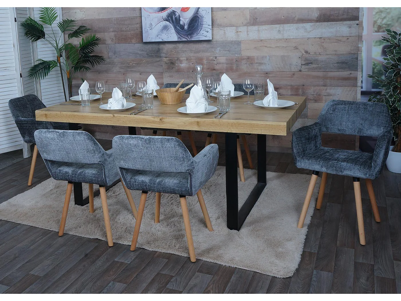 Chaise de salle à manger MCW-A50 II,  gris foncé