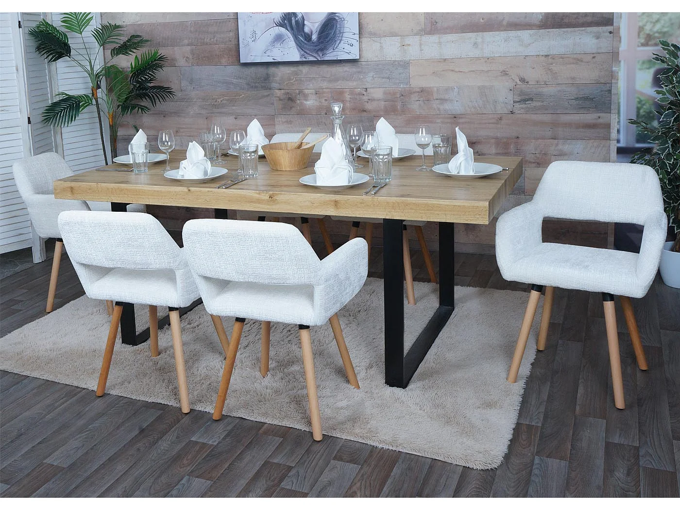 Chaise de salle à manger MCW-A50 II,  crème