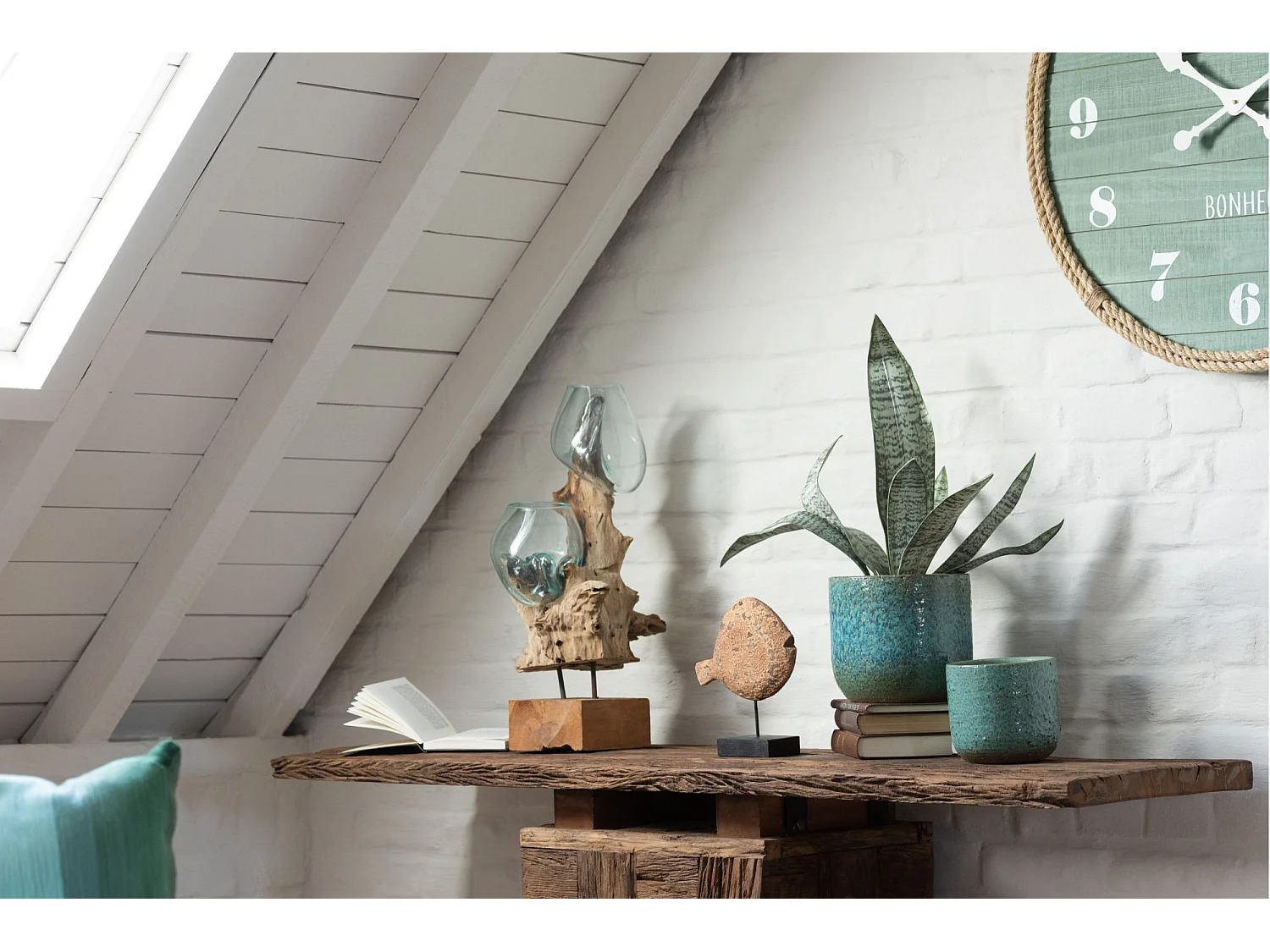 Console en bois foncé recyclé L150 - ICA