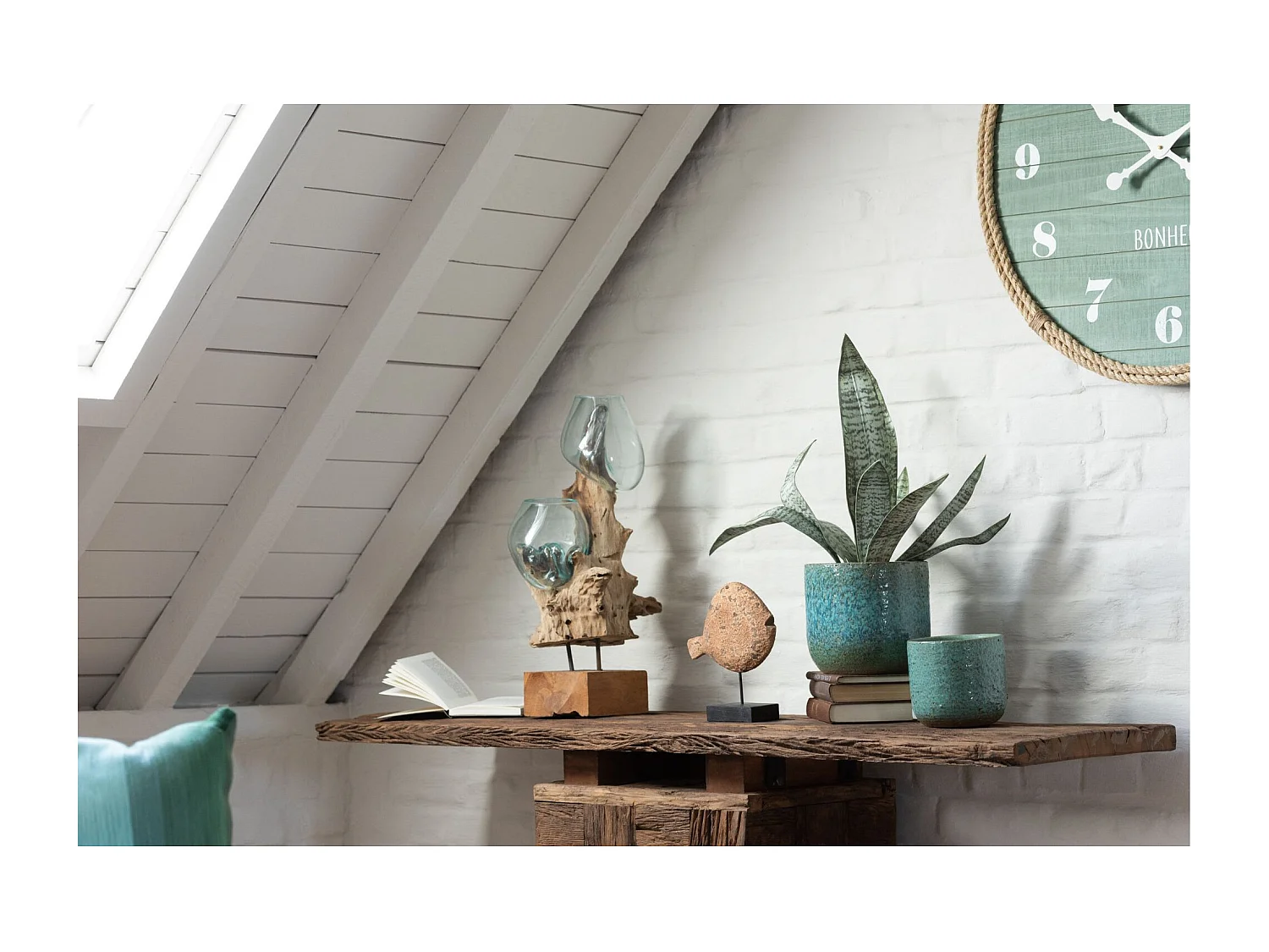 Console en bois foncé recyclé L150 - ICA