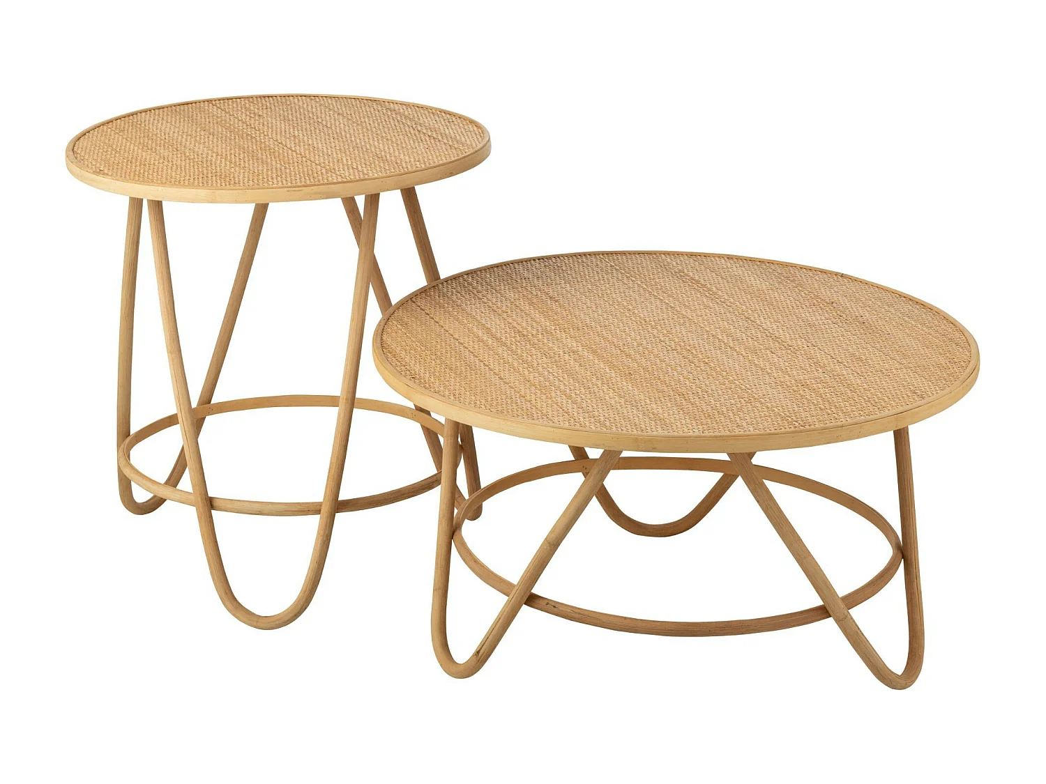 Table basse ronde en rotin naturel D80 - TARO