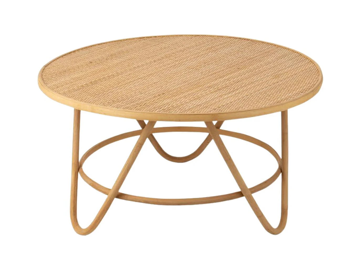 Table basse ronde en rotin naturel D80 - TARO