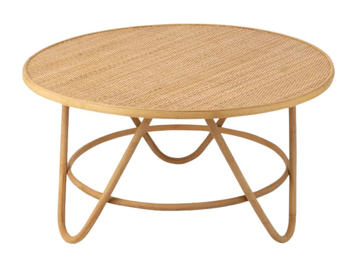 Table basse ronde en rotin naturel D80 - TARO