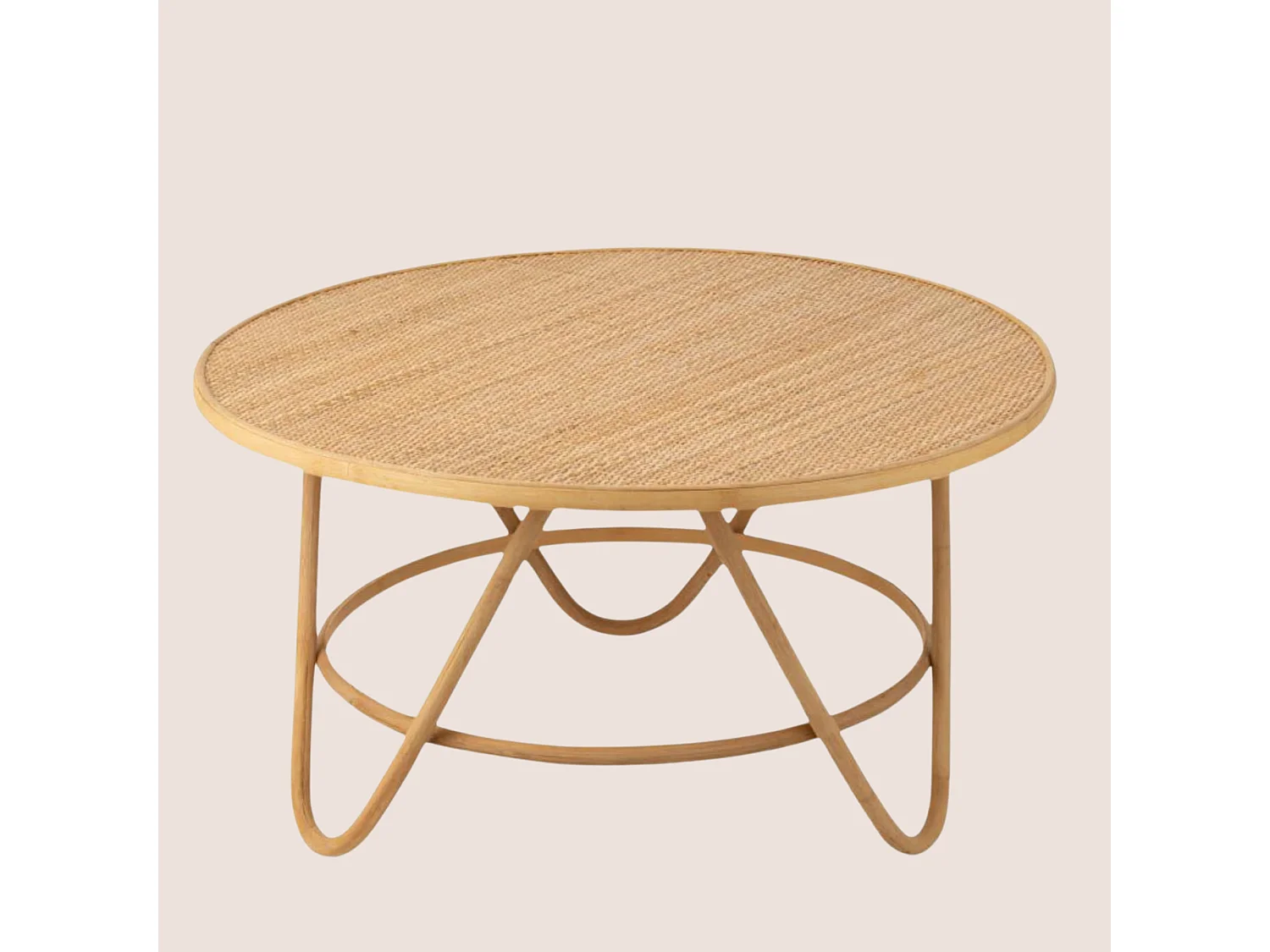 Table basse ronde en rotin naturel D80 - TARO