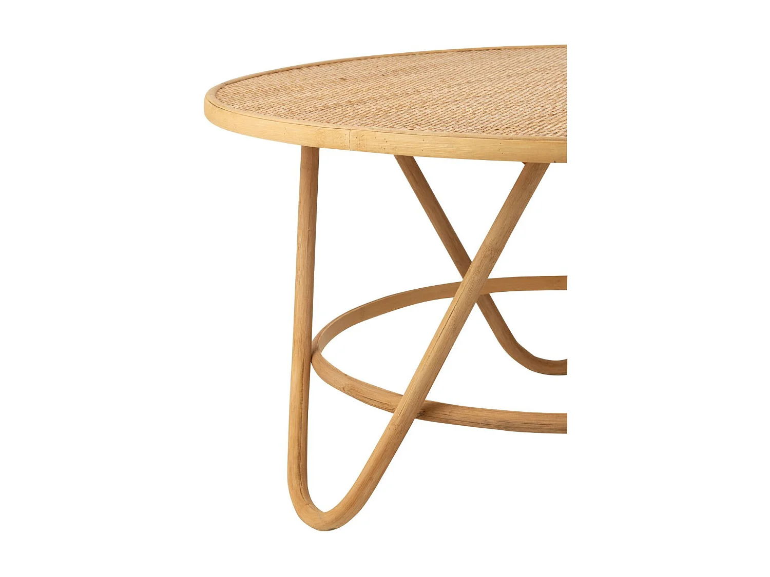 Table basse ronde en rotin naturel D80 - TARO