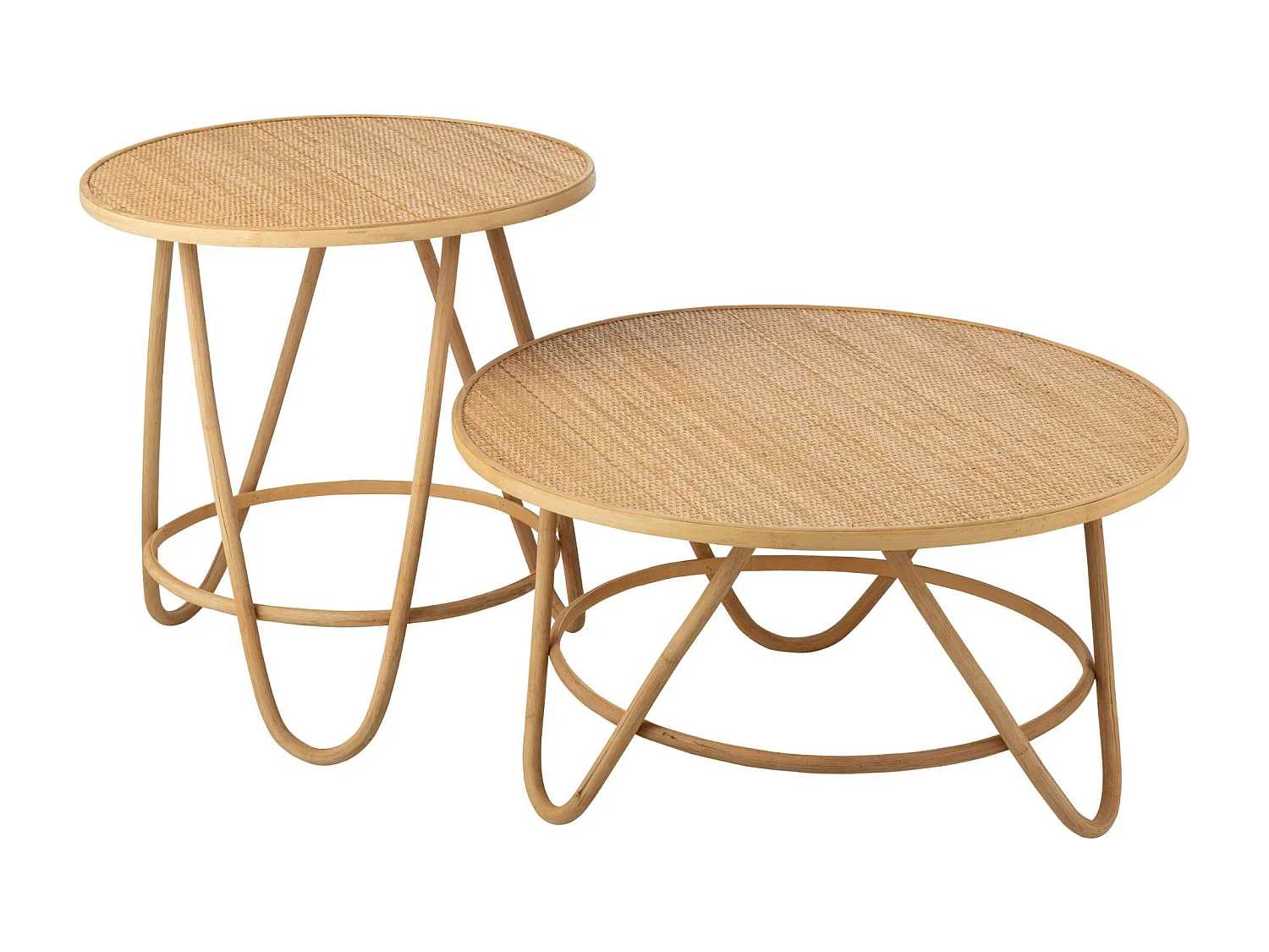 Table basse ronde en rotin naturel D80 - TARO