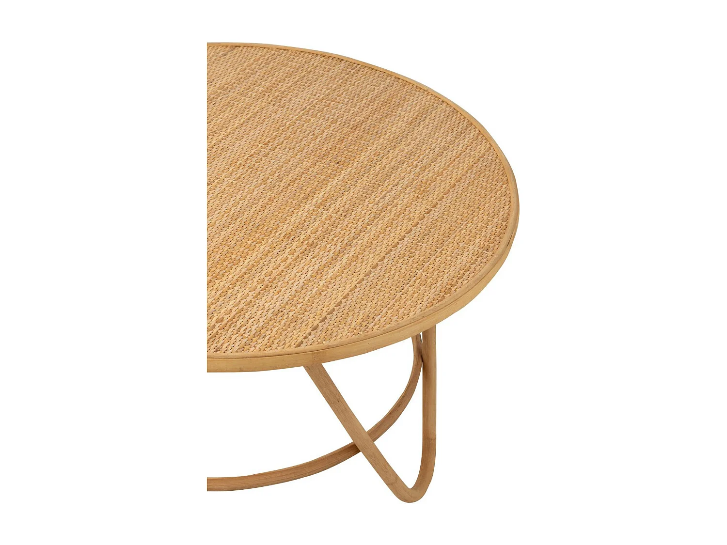 Table basse ronde en rotin naturel D80 - TARO