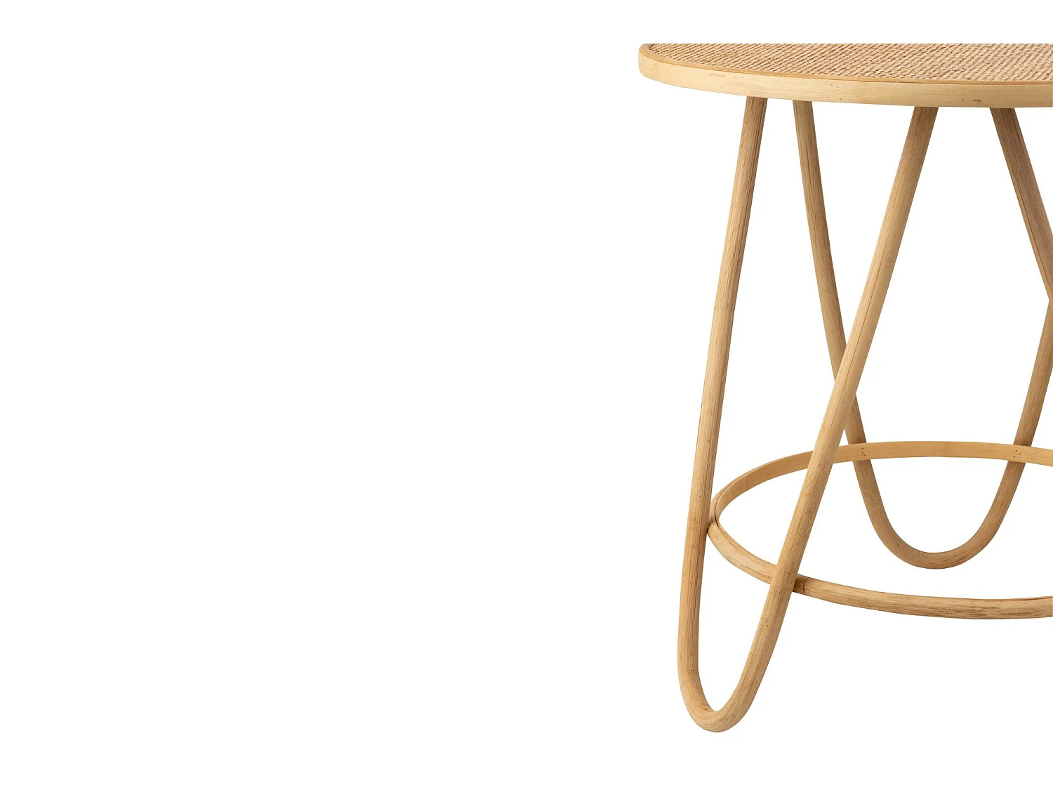 Table basse ronde en rotin naturel D60 - TARO