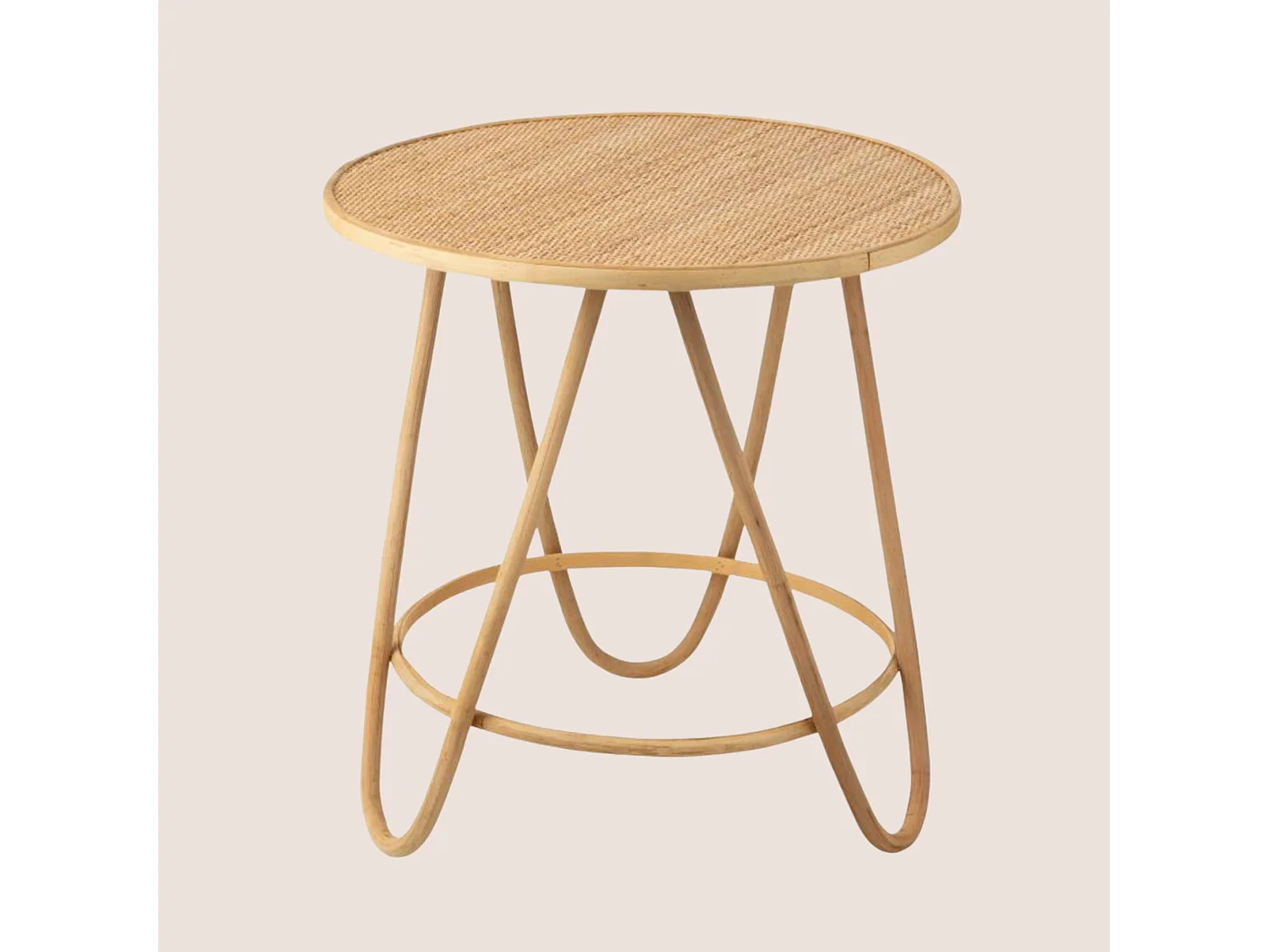 Table basse ronde en rotin naturel D60 - TARO