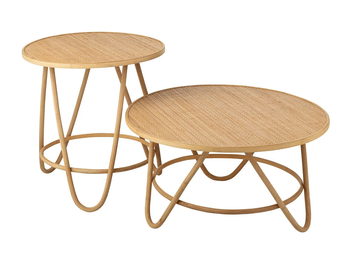 Table basse ronde en rotin naturel D60 - TARO