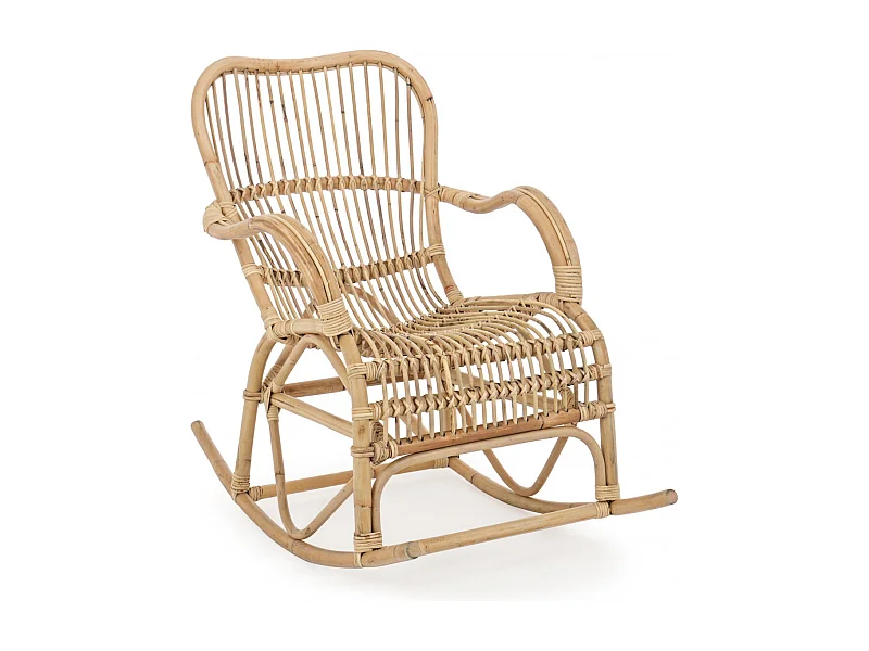 Rocking chair en rotin - CARMELIE