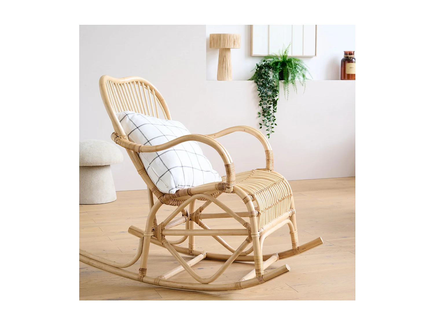 Rocking chair en rotin - CARMELIE