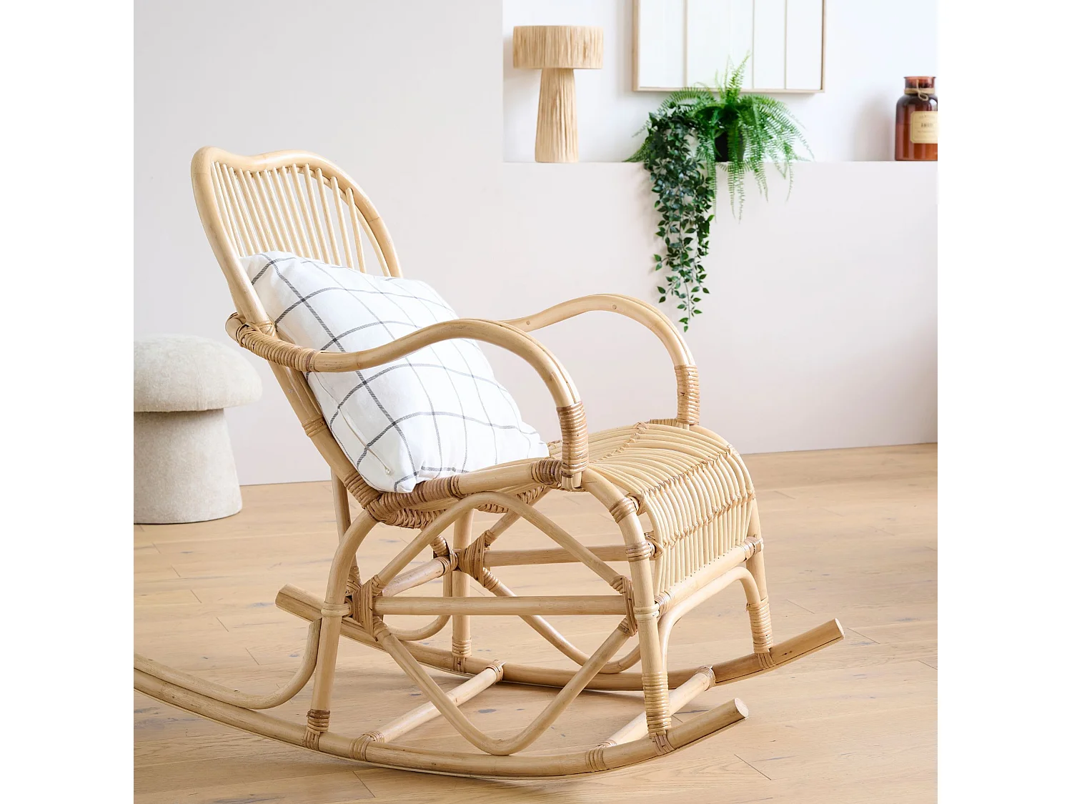 Rocking chair en rotin - CARMELIE