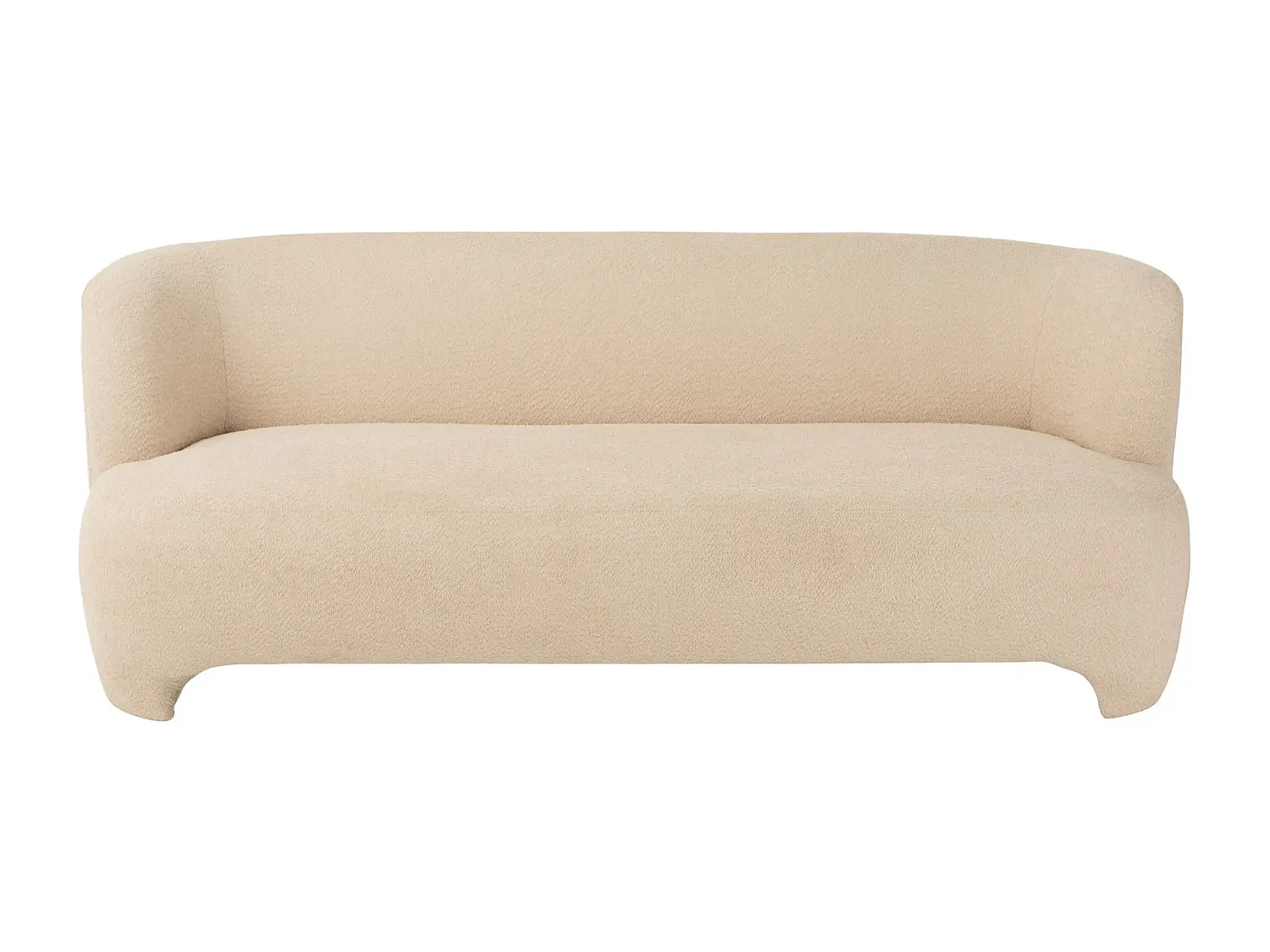 Canapé droit 2/3 personnes en tissu bouclette blanc cassé - EDELWEISS
