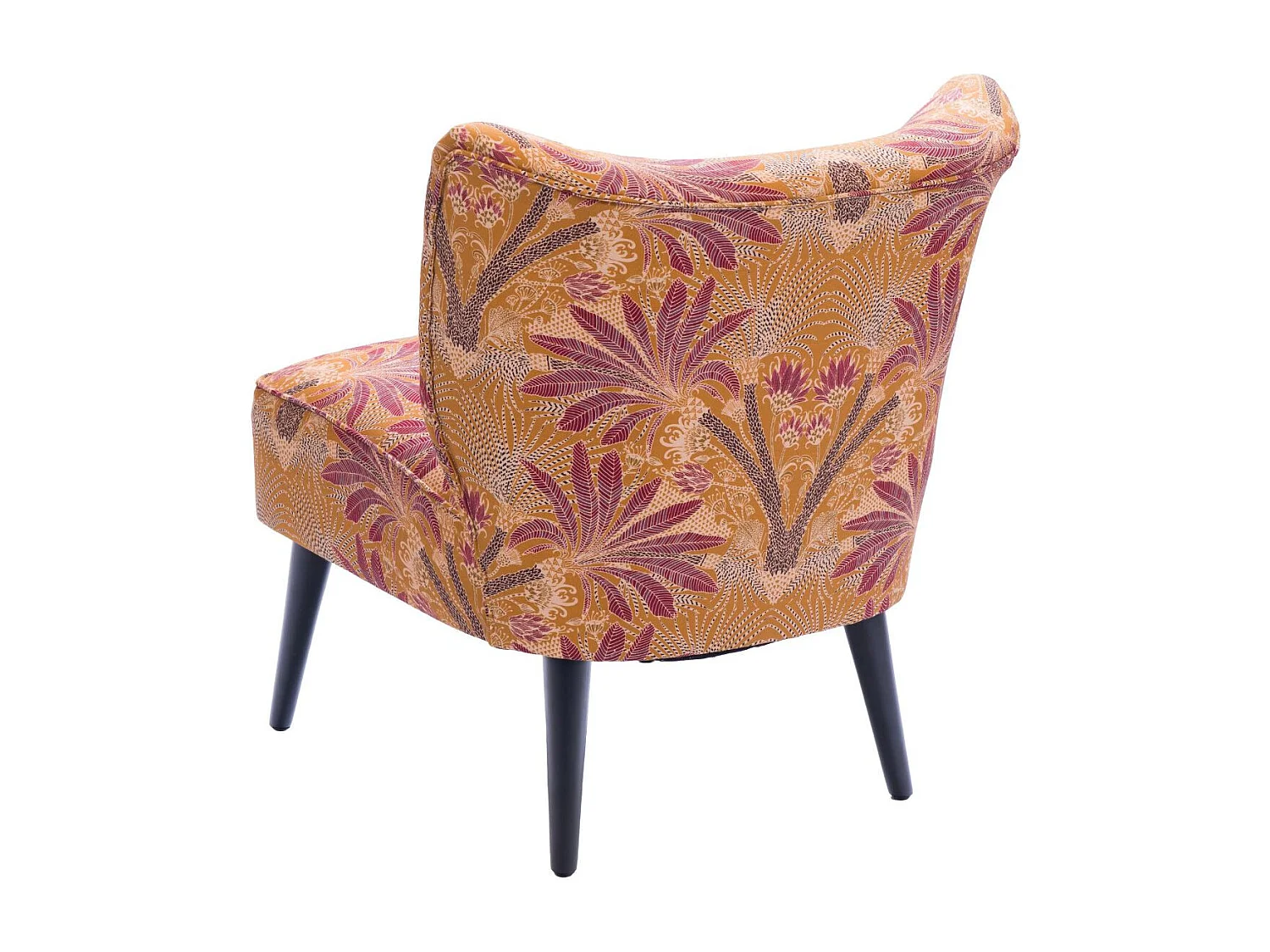 Fauteuil crapaud en tissu orange à motifs - RANCHI