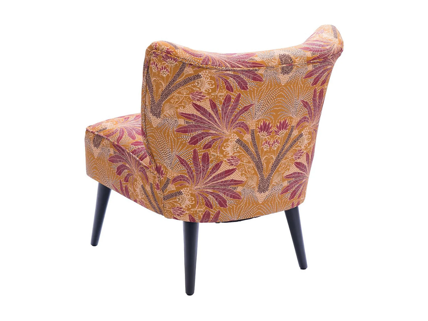 Fauteuil crapaud en tissu orange à motifs - RANCHI