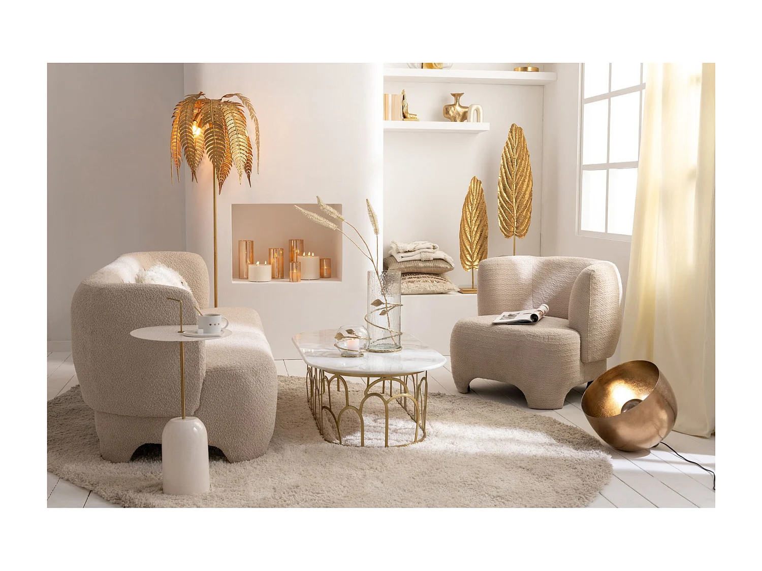 Fauteuil Design Tricoté "Erwin" 80cm Blanc