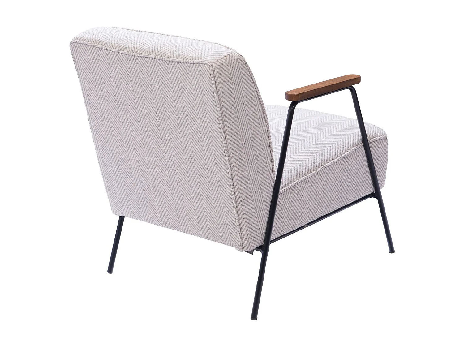 Fauteuil en tissu à chevrons ivoire et gris - SINTRA