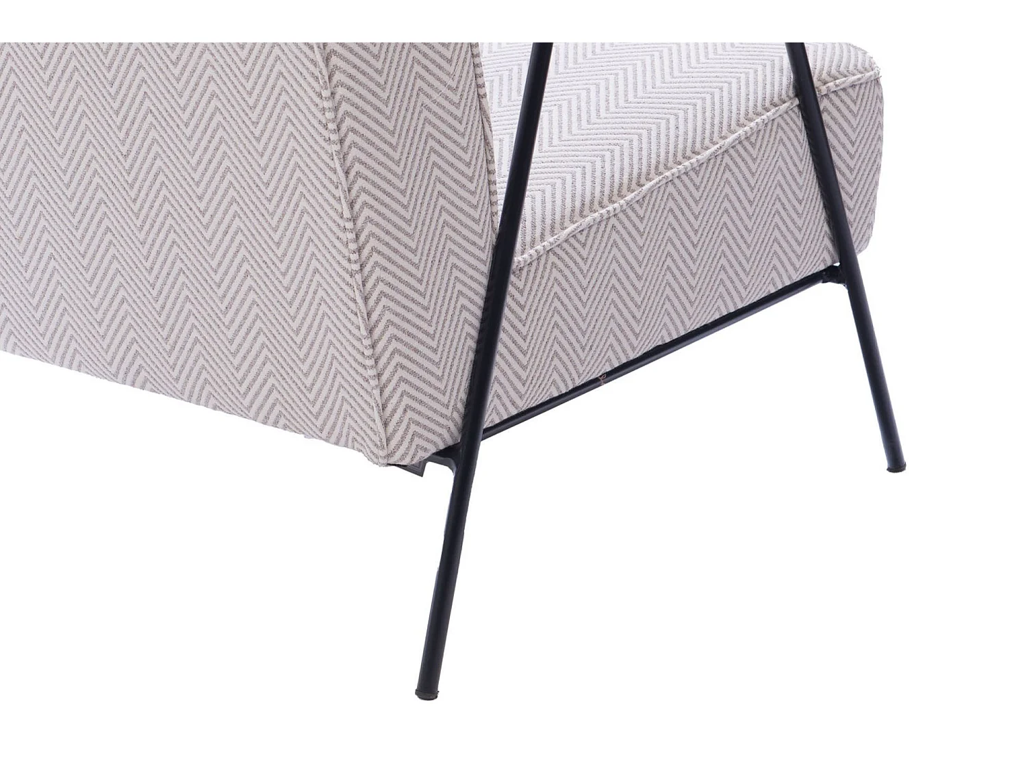 Fauteuil en tissu à chevrons ivoire et gris - SINTRA