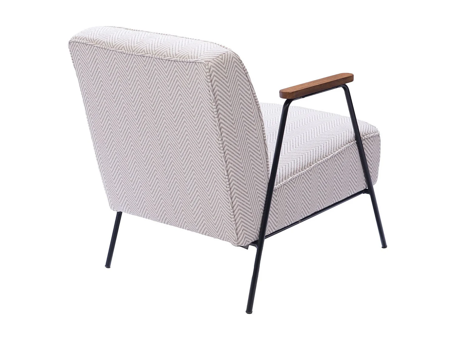 Fauteuil en tissu à chevrons ivoire et gris - SINTRA