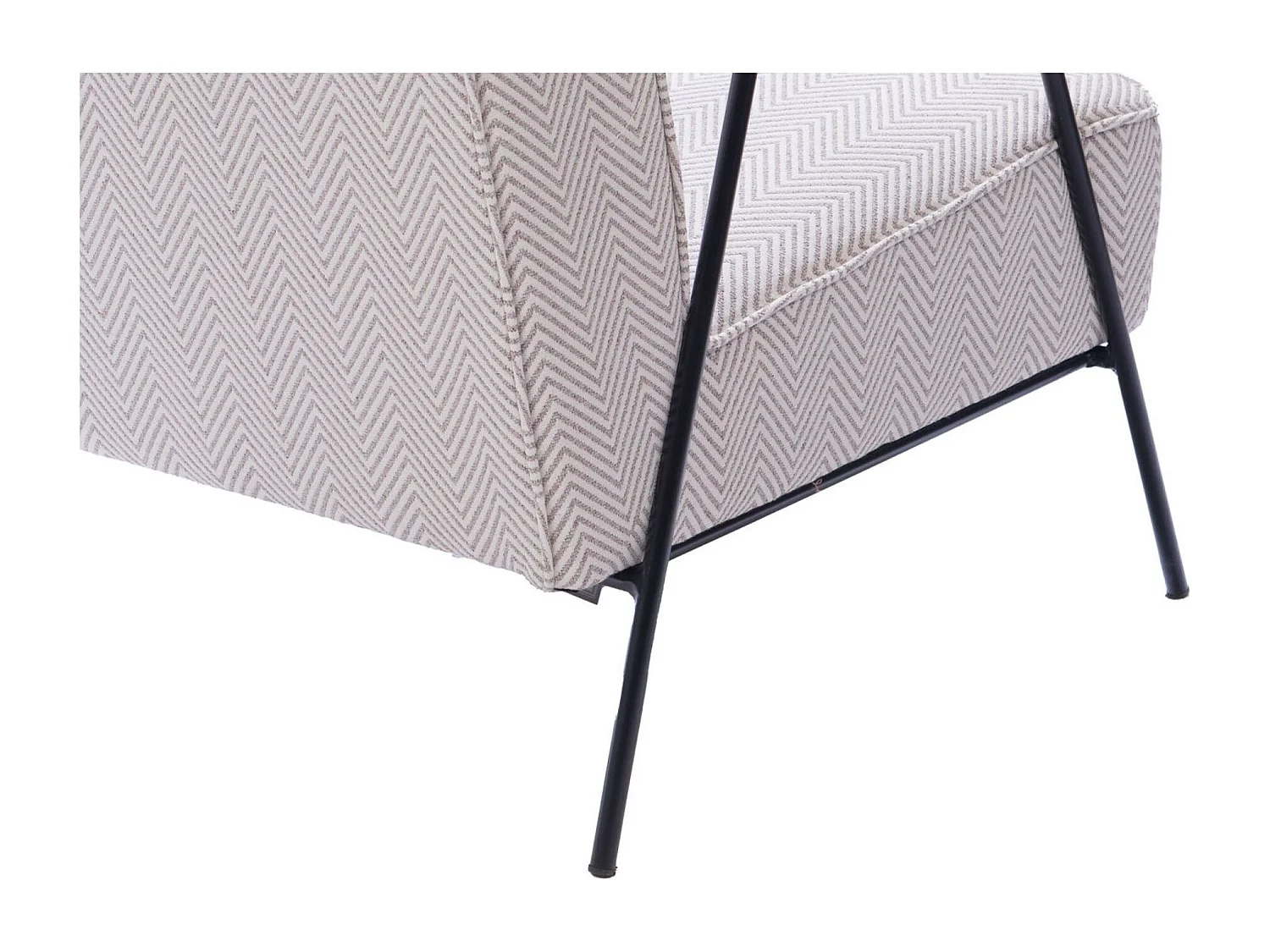 Fauteuil en tissu à chevrons ivoire et gris - SINTRA