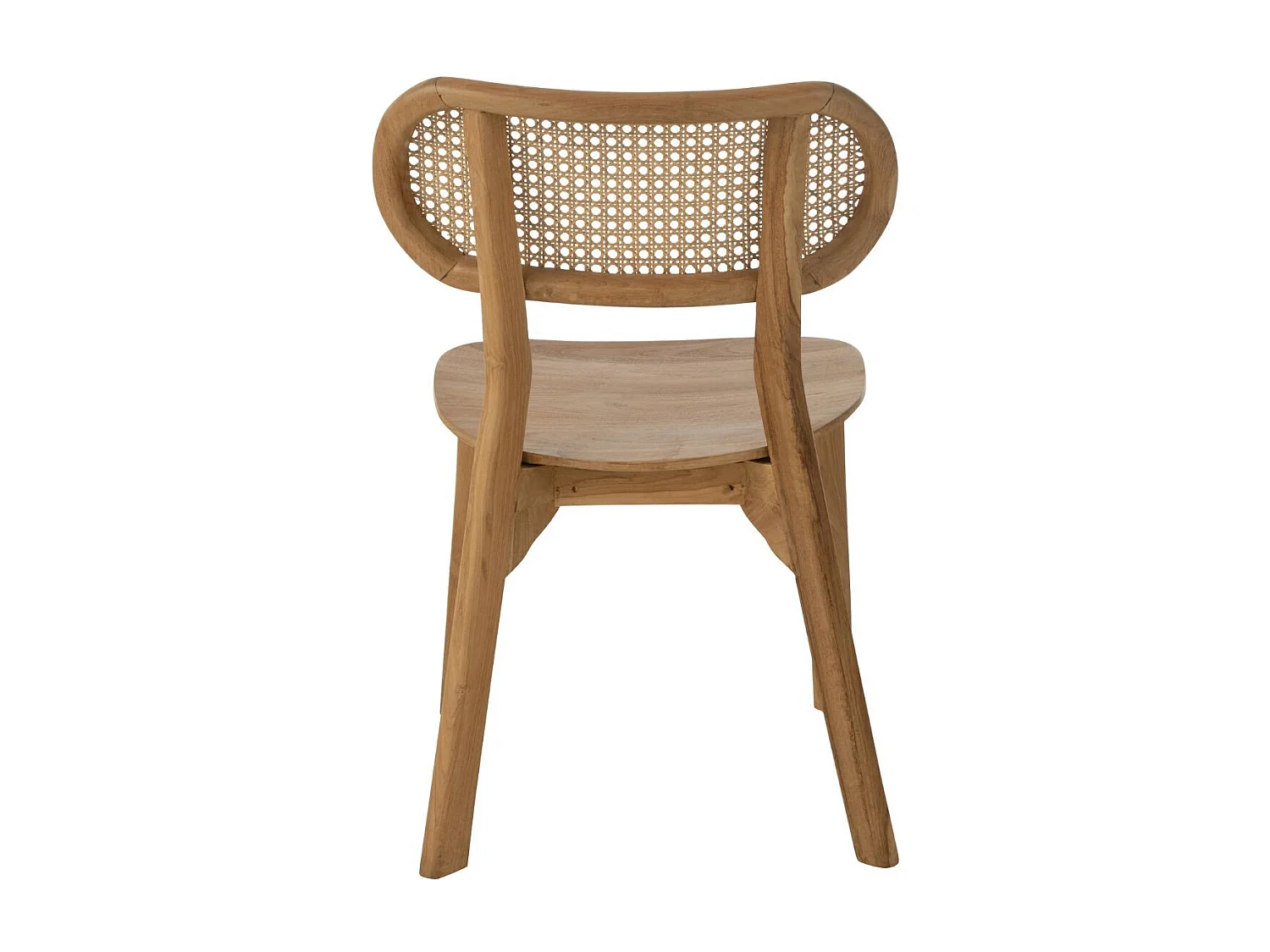 Chaise de salle à manger en teck naturel et rotin (lot de 2) - LIMA