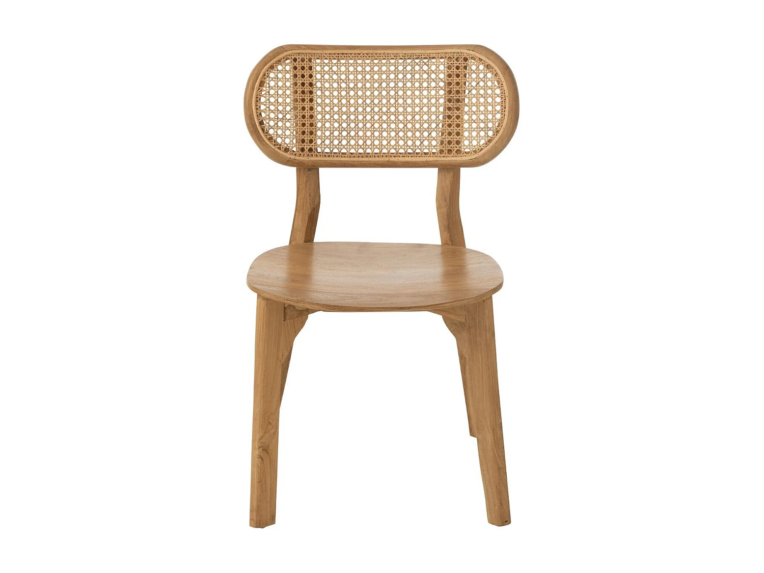 Chaise de salle à manger en teck naturel et rotin (lot de 2) - LIMA