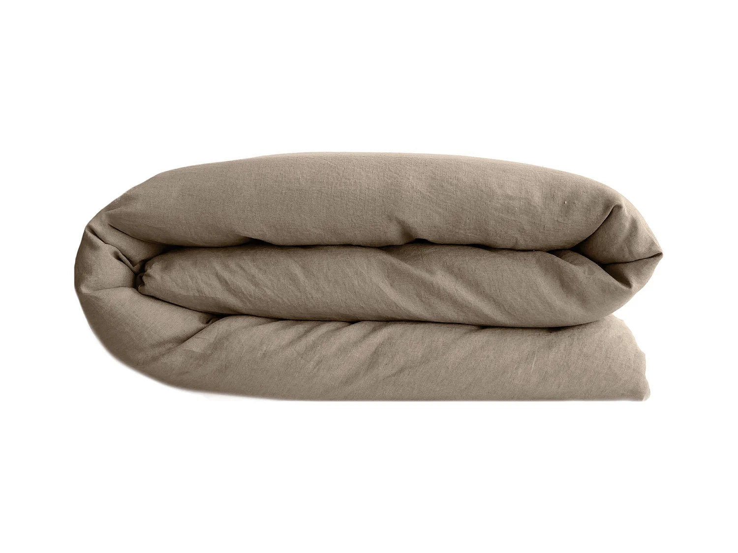 Housse de couette 240x220 cm pur coton lavé PALACE marron camel