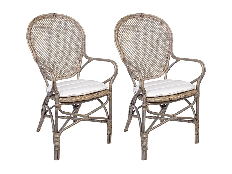 Fauteuil en rotin Bistrot (lot de 2) - ELINA